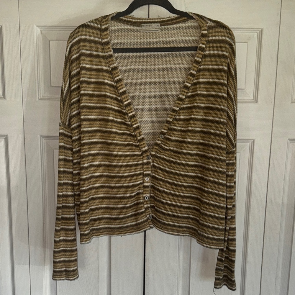 Urban Outfitters Brown and Tan oversized Striped Cardigan - Picture 1 of 7